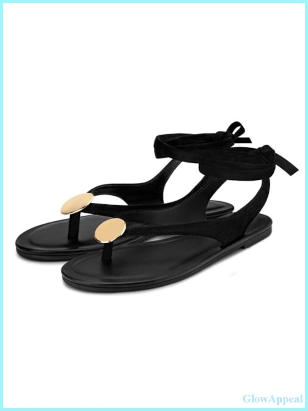 Suede Flat Sandals Metallic Accent Adjustable Strappy Beach Casual Slides